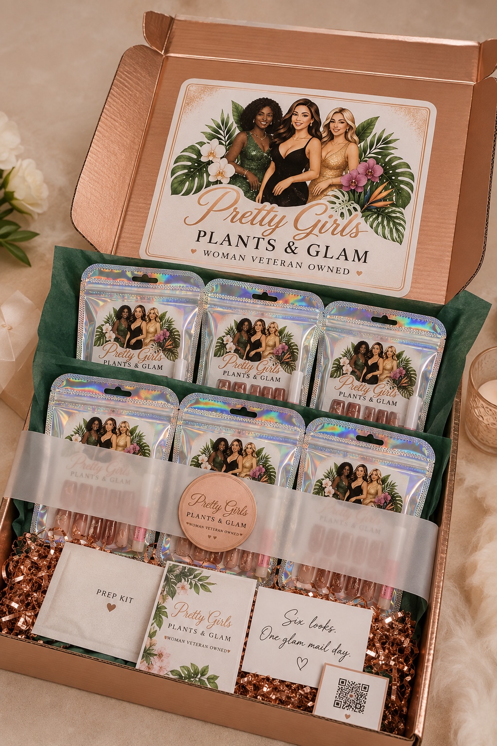 Pretty Girls Plants & Glam luxury nail package
